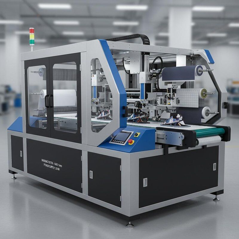 Fabric Shoe Making Machines featuring Marking Depth 0.005-1mm Power Supply 35 KW ideal for shoe manufacturing processes