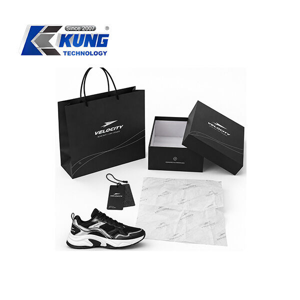 Innovative custom shoe boxes hang tags shopping bags and tissue paper for shoemaking packaging