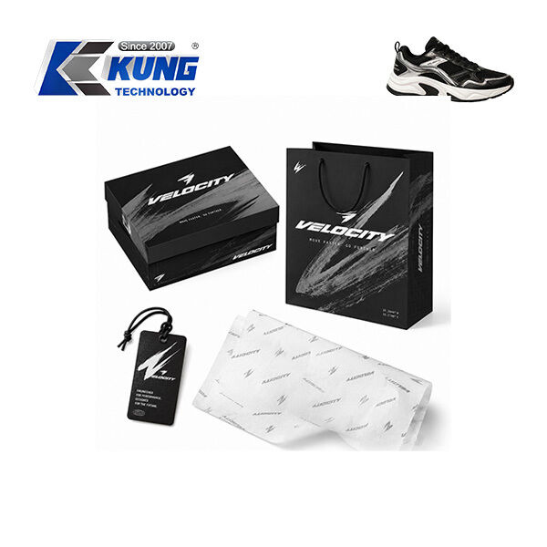 Innovative custom shoe boxes hang tags shopping bags and tissue paper for shoemaking packaging