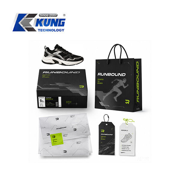Innovative custom shoe boxes hang tags shopping bags and tissue paper for shoemaking packaging