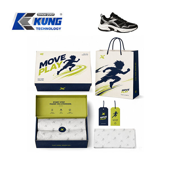 Innovative custom shoe boxes hang tags shopping bags and tissue paper for shoemaking packaging
