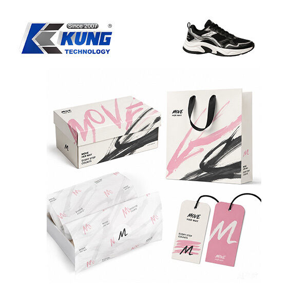 Innovative custom shoe boxes hang tags shopping bags and tissue paper for shoemaking packaging