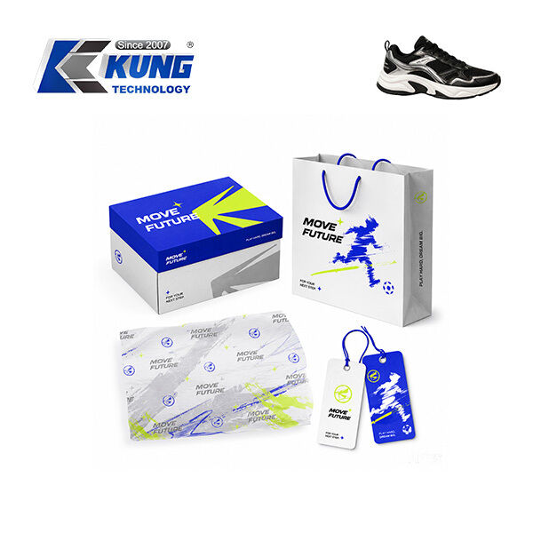 Innovative custom shoe boxes hang tags shopping bags and tissue paper for shoemaking packaging