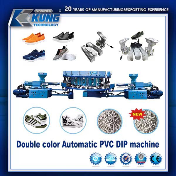 Máquina rotatoria del moldeo por inyección del zapato del deporte de la INMERSIÓN del PVC del solo color de Kingkung