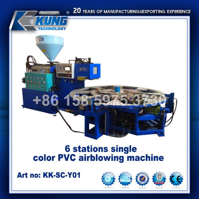 Sola máquina del PVC Airblowing del color de 6 estaciones